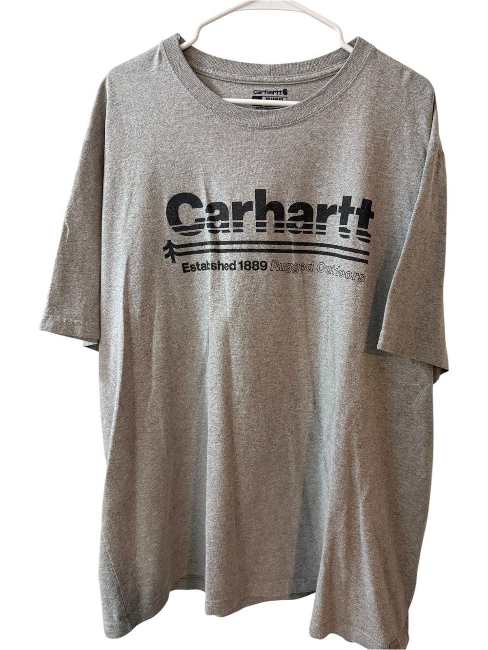 Carhartt Relaxed Fit Graphic T Shirt 2XL XXL Gray Rugged Outdoors Logo